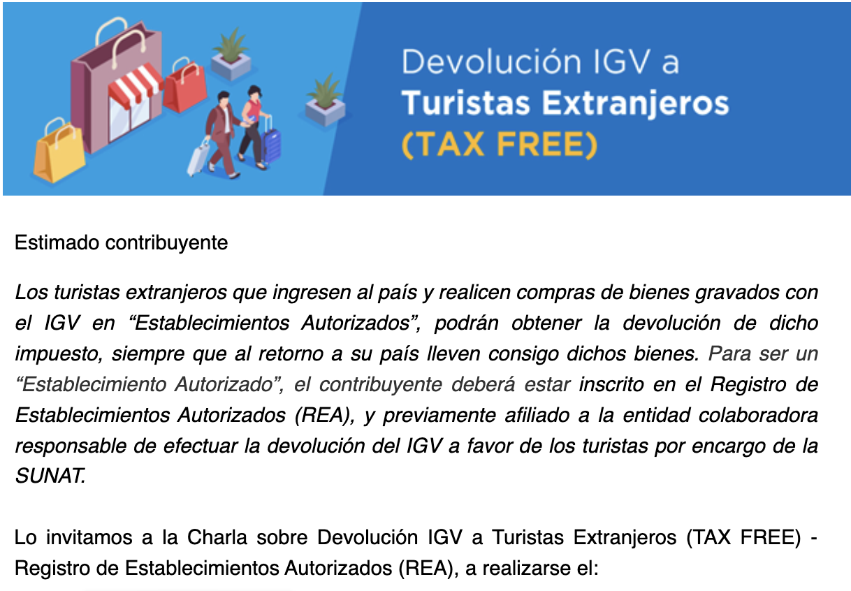 Devolución del IGV a los Turistas Extranjeros (Tax Free) Gómez & Yagi